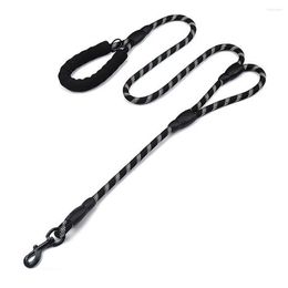 Dog Collars 1.8M Pet Leash Reflective 2 Handles Round Nylon Braid Leashes Running Walk Training