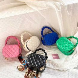 lattice Luxury Children diamond handbags kids printed Silk scarves letter messenger bags girls oval single shoulder box bags
