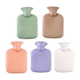 PVC Thickened Hot Water Bottles Party Favor Solid Color Winter Outdoor Warm Water Injection Bottle 500ML