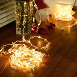 Strings Christmas LED String Lights Pearl Beads Fairy Garland 10M 100 Xmas Tree Battery Operated Holiday