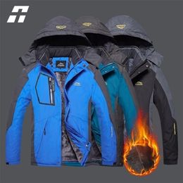 Mens Down Parkas Mens Winter Jacket Thicken Fleece Outdoor Waterproof Parkas Mens Coat Casual Sports Skiing Hiking Clothes Warm Jacket Men 221010