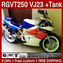 Fairings Kit & Tank For SUZUKI SAPC VJ23 RGVT250 RGV-250CC 97-98 Bodyworks 161No.49 RGVT-250 RGV-250 RGV250 97 98 RGVT RGV 250 CC 250CC 1997 1998 Full Fairing blue white