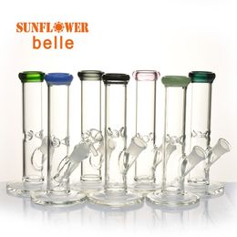Straight Glass Water Pipe Smoke 18mm Female 205mm Tall Heady Oil Rig Bubbler Recycler Glass Bong Multiple Colour 967