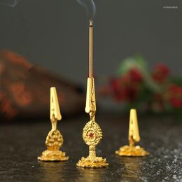 Fragrance Lamps Gold-plated Lotus Base Coil Former Holder Gold Incense Burner Clip Rack Aroma Therapy Ornament For