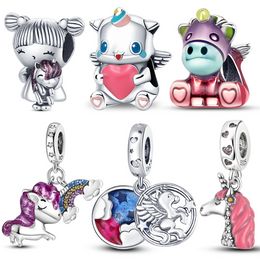 925 Sterling Silver Dangle Charm Women Beads High Quality Jewellery Gift Wholesale Lovely Colourful Pendant Bead Fit Pandora Bracelet DIY