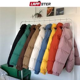 Mens Down Parkas LAPPSTER Men Harajuku Colorful Bubble Coat Winter Jacket Mens Streetwear Hip Hop Parka Korean Black Clothes Puffer Jackets 221010