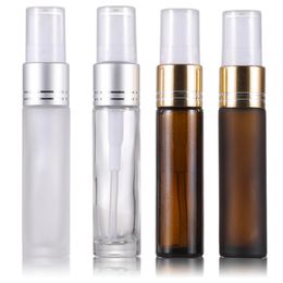 100pcs Empty 10ml matte Glass Bottles Clear amber matte Atomizer Refillable Spray Perfume Bottle