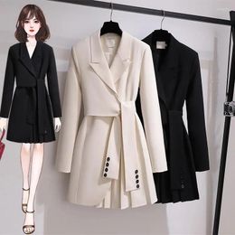 Women's Trench Coats Coat Women 2022 Spring Autumn Windbreaker Female Belt Blazer Vintage Outwear Ladies Suit Dress Gabardina Mujer