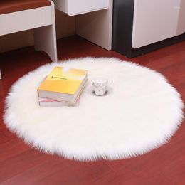 Teppiche 15 Farben Super weicher Teppich Stuhl Abdeckung Schlafzimmer Kunstmatten Sitzkissen einfache flauschige Teppiche warm haarig waschbar