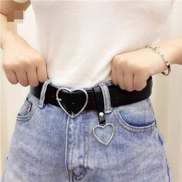 Belts Fashion Women PU Leather Belt Heart Female Waistband Cute Black Harajuku Ladies Pants Party Dress For Jeans