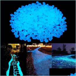 Decorative Objects Figurines Ornaments Figurines 300Pcs 14Mm Luminous Stone Home Garden/Aquarium Decor Drop Delivery 2022 Garden Ac Dh0Ov