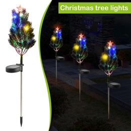 Christmas Decorations Items Solar Tree Light Garden Outdoor Waterproofs Multicolor Glitter Loose Lights For Terrace Lawn