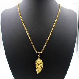Choker Dubai 24K Gold Necklaces For Women Simple Leaves Singapore Twisted Chain Pendant Statement Necklace Gifts