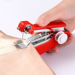 Other Hand Tools Red Mini Sewing Machines Needlework Cordless HandHeld Clothes Useful Portable Sewing Machines Handwork Tools Accessories 221010