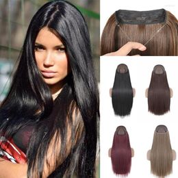 Синтетические парики LISI Girl No Clip Halo Hair Ombre Artificial Natural Fake False Long Ship Pright Hairpiece для женщин
