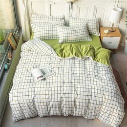 Bedding sets Simple Plaid Print Queen Bedding Set King Size Comfortable Durable Duvet Cover Set with Sheets Quilt Covers Pillow Cases 15 18 221010