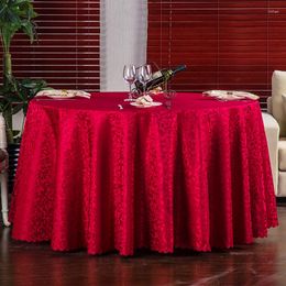 Table Cloth 1PC White Beige Red 8 Colours El Banquet Polyester Jacquard Dining Cover Wedding Decoration Round Tablecloth