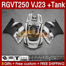 Fairings Kit & Tank For SUZUKI grey black RGV250 SAPC VJ23 RGVT250 RGV-250CC 97 98 Bodywork 161No.006 RGVT-250 RGV-250 Panel RGVT RGV 250 CC 250CC 1997 1998 ABS Fairing