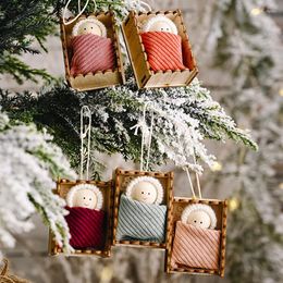 Christmas Decorations 2022 Wooden Box Small Doll Pendant/Christmas Tree Home Decorations/Christmas Atmosphere Decor/Christmas Children Gifts