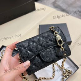 France Womens Classic C Caviar/Lambskin Vanity Bags Card Holder Waist Bust Mini Flap Quilted Luxury Designer Cosmetic Case Outdoor Saoche Clutch Purse 11X8CM