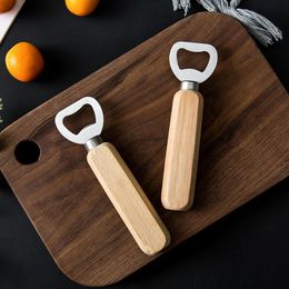 Stainless Steel Corkscrew Wooden Handle Beer Opener Gift Home KitchenTools RRB16187