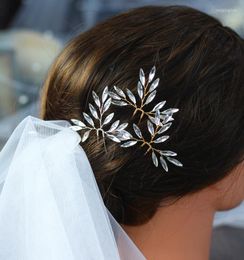 Headpieces Vintage Gold Silver Rhinestones Three Hair Pins Set Wedding Classic Headwear Bride Evening Party Accessories For Women