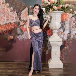 Stage Wear Belly Dance Costume Clothing Bra&Skirt Sexy Dancing Women Clothes Set Bellydance 3 Color For Selection