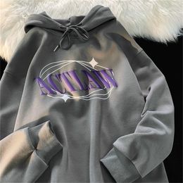 Womens Hoodies Sweatshirts American trend street retro hooded men and women sweater drape lazy oversize student couple wild loose coat clothes sweatshirt 221010