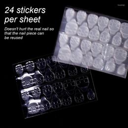 Nail Gel 100 Sheets 2400pcs Glue DIY Tips Double Sided Self Adhesive Stickers Jelly Waterproof False Art Extension Fake