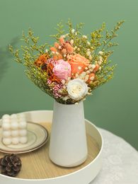 Faux Floral Greenery Eternal Life Flower Fortune True Flower AirDried Lover Flower Bouquet Natural Reed Light Luxury Living Room Decoration 221010