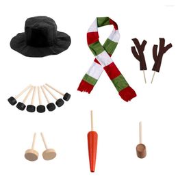 Christmas Decorations Snowman Suits Tool Kits Manual Toy Kids Gift Ornament Hat Hand Scarf Nose Mouth Button Winter Dress Up