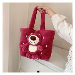 Girls Fashion Wistiti Cartoon Bear Handbag Girl Lovely Casual Princess Accessories Dark Red Handbags