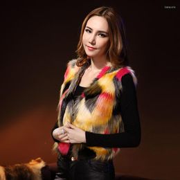 Women's Fur Colour Horse Armour Short Faux Colourful Vest Foreign Trade