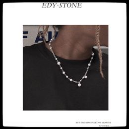 Pendant Necklaces EDY 2021 Hip Hop Punk Asap Rocky Same Style Trend Shell Beads Pearl Necklace For Women Men Girls Party Rap Jewel300w