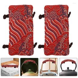 Table Mats 2Pcs Tea Pot Handle Cover Decorative Teapot Protector Wear-resistant Cloth