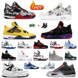 Basketballschuhe 4 4S Sneakers University Blue White Oreo Metallic Purple Black Cat Bred Shimmer Cactus Jack Og Jump Jumpman Herren Herren Damen 36-47