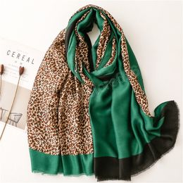 Women Fashion Hijabs Leopard Dot Fringe Viscose Shawl Scarf Autumn Winter Wrap Pashmina Stole Bufandas Muslim Hijab