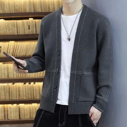 Men's Sweaters 2022 New Leisure Sweater Cardigan Wool Single Breasted Simple Fashion Solid Color Slim Fit Men Knitted G221010