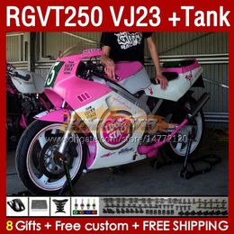 Fairings Kit & Tank For SUZUKI RGV250 SAPC VJ23 RGVT250 RGV-250CC pink glossy 97 98 Bodywork 161No.06 RGVT-250 RGV-250 Panel RGVT RGV 250 CC 250CC 1997 1998 ABS Fairing