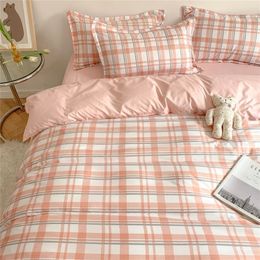 Bedding sets Nordic Duvet Cover and Bedsheet 220x240 Quilt Cover Fashion 150x200 Duvet Cover Fashion Luxury Bedding Set Soft Plaid Bed Linen 221010