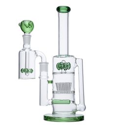 18mm Joint Mushroom Cross Percolator Hookahs Inline Perc Glass Bong Sprinkler Oil Dab Rigs Green Heady Glass Water Pipes With Bowl And Ash Catcher WP2233