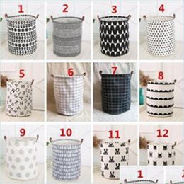 Arts And Crafts Storage Baskets Kids Room Toys Bags Bucket Clothing Organiser Laundry Bag Canvas Bat Polka Dot Drop Delivery 2022 Hom Dheil