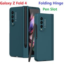 Matte Armour Cases For Samsung Galaxy Z Fold 4 Case Glass Film Screen Protector Pen Slot Hard Cover