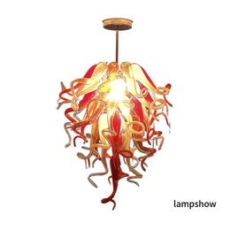 Modern Lamps Novelty Lighting Mouth Blown Glass Chandelier Pendant Lighting Indoor Hanging Fixtures LED Light Source Chihuly Style Chandeliers LR1405