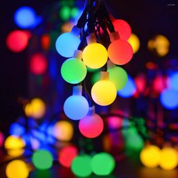 Strings Solar Globe LED String Lights Multicolor 50 LEDs Ball Party Fairy Garden Holiday Wedding Decoration Outdoor Lighting