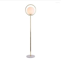 Floor Lamps Modern Simple Nordic Milk White Glass Ball Lamp For Foyer Bedroom Study Lighting Fixture 147/167cm 2416