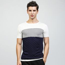 Men's T Shirts 2022 Mens Viscose Slim Fit Thin O-neck T-shirt Short Sleeve Knitted Sweater Male Business Casual Man Tops Tees High Quality