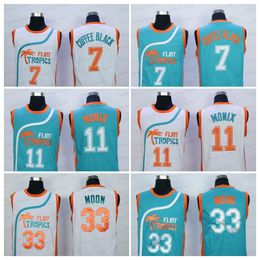 Movie Basketball Jersey Flint Tropics Semi Pro 7 Coffee Black 11 Ed Monix 33 Jackie Moon Green White Mens Basketball Jerseys