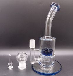 Thick Glass Mini Blue Glass Water Bong Hookahs with Perc Oil Dab Rigs Bowl Accessories Smoking Pipes