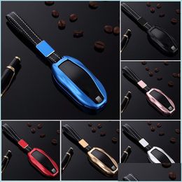 Car Key Key Fob Shell Case Er Car Accessories Remote Alloy Protector Fit For Tesla Model S X 3 Drop Delivery 2022 Mobiles Motorcycles Dhprv